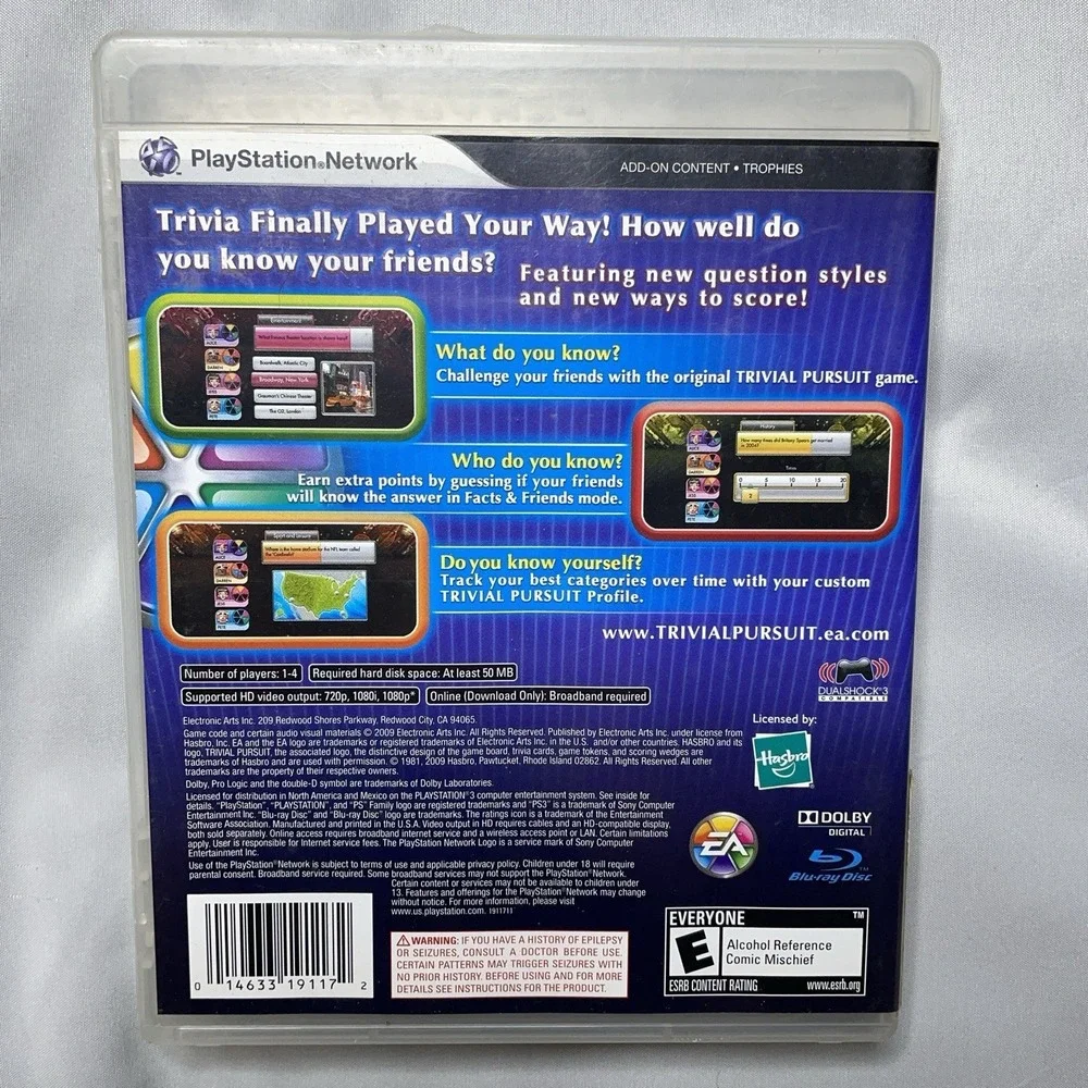 Trivial Pursuit Sony PS3 Complete Game CIB Tested Disc Board Quiz Party Fun